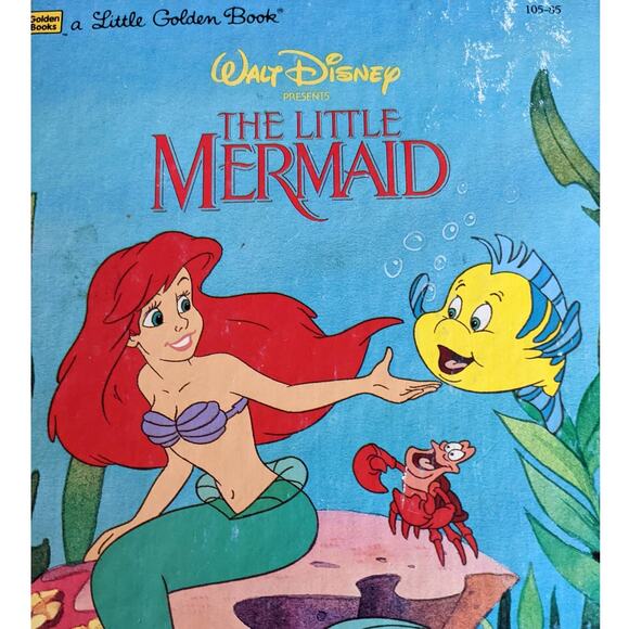 Vintage Golden Book Set of 2 Walt Disney Cinderella The Little Mermaid Childrens - Picture 3 of 13